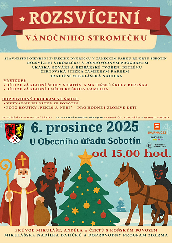 Mikulášská nadílka a rozsvícení vánočního stromu