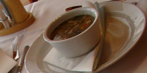 Slezská bramboračka (Kartoffelsuppe)