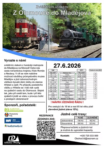 Zvláštním vlakem z Olomouce do Mladějova na Moravě