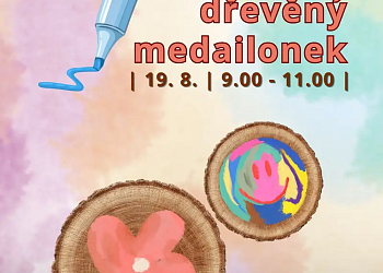 Malovaný dřevěný medailonek