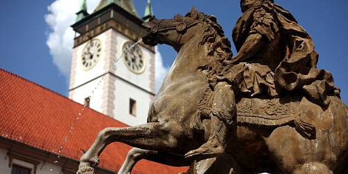 A set of Baroque fountains in Olomouc