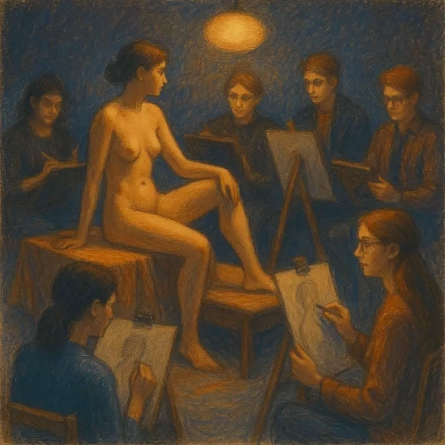 Večerní kresba s hvězdičkou