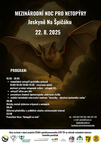 Mezinárodní noc pro netopýry v jeskyni Na Špičáku