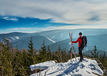 Cross-country skiing in the Jeseníky Mountains