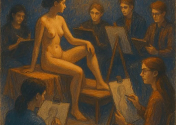 Večerní kresba s hvězdičkou