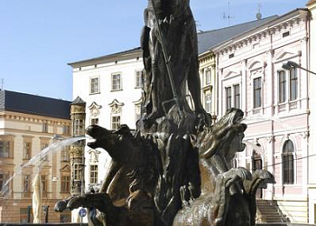 Group of Baroque fountains and columns in Olomouc