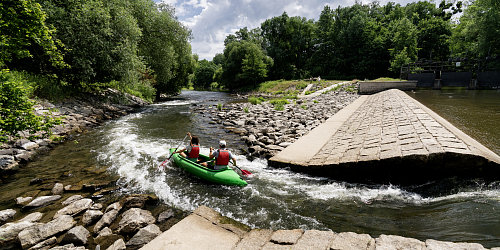 Der Abstieg zum Fluss Morava